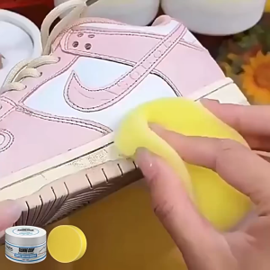 White Shoes Cleaning Cream Stains Remover With Wipe Sponge No Water Cleaning Shoe Care Stain Remover 100g