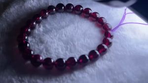 Natural Crystal Rhodonite Purple Garnet /Orange Red Garnet Bracelet 天然水晶 紫调紫牙乌 9mm+/橙红紫牙乌 手串 9mm+