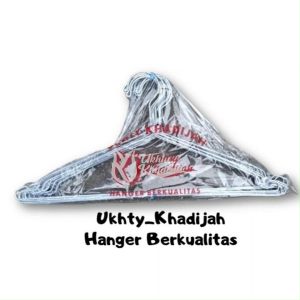 HANGER CELANA KAWAT TEBAL SATU LUSIN (12PCS) UKHTY KHADIJAH BERKUALITAS/HANGER CELANA JUMBO/HANGER CELANA