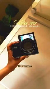 VETXI 8K Digital Video/Still Camera (88MP) WiFi-enabled vlogging camera featuring a 3-inch 180° flip screen and 18x optical zoom.