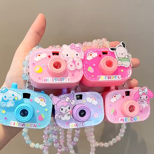 Children Necklace Projection Camera Jewelry Girl Accessories Luminous Bracelet Princess Cute Melody Kuromi Cartoon Jewel