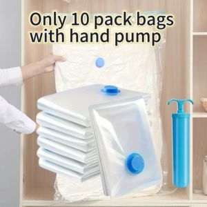 5/10PCS Vacuum Storage Bags - Space Saving for Clothes & Bedding Vacuum Seal Packets Folding Compressed Organizer Bags