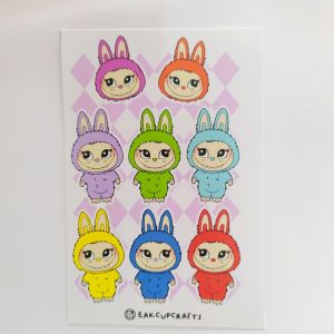 สติ๊กเกอร์ลาย rabbit homemade สติ๊กเกอรืกระดาษผิวมันเงา เหนียวติดทนนาน ไดคัท  (Kiss sticker) สติ๊กเกอร์กระดาษกันน้ำ
