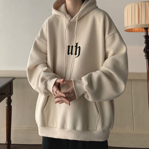 Oversize Hoodie Mens Autumn Winter Street Style Casual Comfortable Loose Fit Printed Sweatshirt Youth Trendy Geometric Pattern