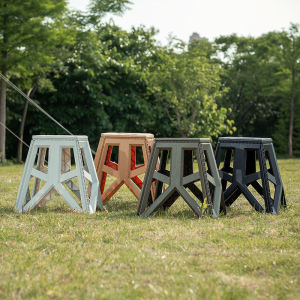 สตูลพับแบบพกพากลางแจ้ง เก้าอี้พับได้สูง รับน้ำหนัก 100 กก.! - เก้าอี้ตั้งแคมป์/ตกปลา แบบพับเก็บ 1 วินาที วัสดุพลาสติกเสริมเหล็ก แข็งแรงไม่บิด ใส่หลังรถ+แบกสะพายง่าย