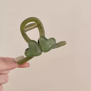 Sweet Little Shark Hair Clip Double Heart Updo Hair Clip for Women New 2025 Fresh Style Hair Accessories Fashionable Hair Grips