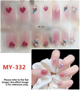 New 5D White Gel Nail Art Stickers No Baking Waterproof Long-lasting Wear Full Cover Nail Stickers for Any Skin Type