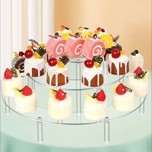 Transparent Removable Acrylic Cake Display Stand for Round Cupcake Holder Bakeware Wedding Birthday