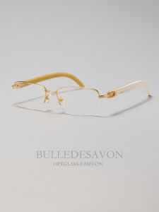 BULLE DE SAVON | Gọng Kính Bán Mắt Kính Chất Lượng Cao Từ Sừng Trâu Đen Thiên Nhiên Chống Ánh Sáng Xanh