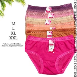 3 PCS Celana Dalam Wanita Cewek Renda Dewasa Anak Remaja XI She Ukuran Size M L XL XXL 3L Katun