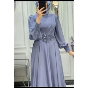 klara dress wollycrepe premium gaun pesta kondangan muslimah