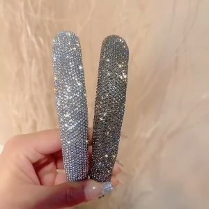 Bando Korea 2.5cm Impor dengan Aksen Kristal Permata Lucu Korean Crystal Headband Aksesoris Wanita