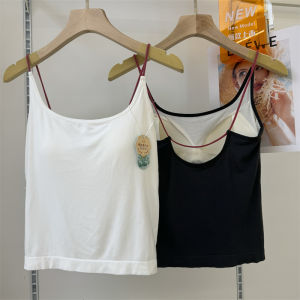 Tagkita Womens Modal Silk Tank Top Backless One-Piece Cup Comfortable Outerwear Versatile Base Layer Summer Season