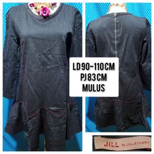 DRESS LENGAN 3/4 NAGITA DENIM NAVY(JILL BYJILLSTUART) 244