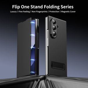 szhaiyu | Luxury Leather Flip Phone Case with Metal Kickstand for Samsung Galaxy Z Fold 8 7 6 5 4 Fold 8Ultra Shockproof Protection Cover