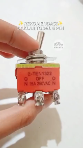 TOGGLE ON OFF ON Saklar Switch Togel ON OFF ON 15a 15 a 6 Pin Kaki Besar