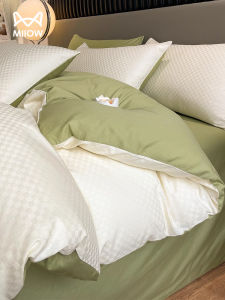 ผ้าห่มผ้าฝ้ายยาวสุดหรูหรา Pure Cotton ชุดนอน 4 ชิ้น ชุดนอนผ้าฝ้ายระดับไฮเอนด์ ชุดนอน 3 ชิ้น ชุดนอนที่นอน