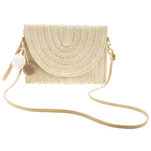 Woven Straw Shoulder Bag Handmade Beach Woven Storage Bag Multi Functional Fashionable Minimalist Womens Diagonal Envelope Bag