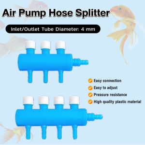 ZEO Aquarium Air Pump Hose Splitter Fish Tank Oxygen Regulating Valve Flow Splitter 3/4 Way