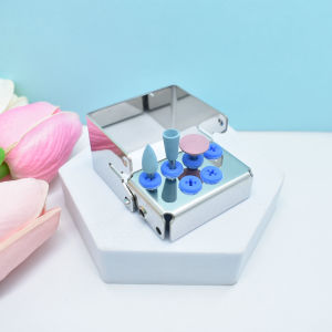 6 Holes Dental Bur Holder Disinfection Storage Case Stand Autoclave Stainless Rubber Needle Frame For Both High And Low Speeds