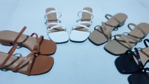 Sandal Wanita Heels 3 Cm Tali Silang Simple Terbaru