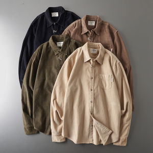 Trang Phục Đi Làm Vải Nhung Kẻ Áo Sơ Mi Nam Áo Sơ Mi Xuân Thu Cotton Dài Tay Áo Nam Cắt Mác Xuất Dư Xuất Khẩu Ngoại Thương Áo Khoác