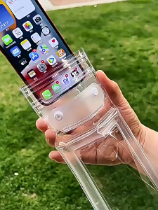 ส่งจากไทย ซองกันน้ำ ถุงกันน้ำ มีถุงลม กระเป๋ากันน้ำ ซองมือถือ กันน้ำ4ชั้น กันฝุ่น พร้อมสายคล้องคอ