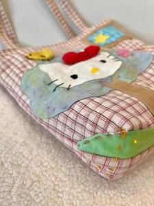 Cute Cartoon Patchwork Canvas Bag Shoulder Handbag Commuter Bag High Aesthetic Value for Young Women And Men in 2025