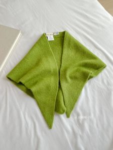 Korean Style Wool Blend Knitted Small Shoulder Wrap Womens Autumn Winter Outerwear Triangular Scarf Neck Warmer Versatile Accessory