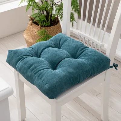 Thickened Solid Color Seat Cushion Office Home Use Long Sitting Butt Pad Stool Pad Soft Japanese Style Home Textile Chair Pad