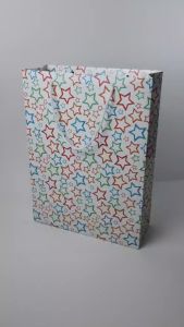 Paperbag Gift Edition Colorful Star White Uk 26x20x35cm