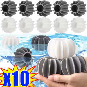 10 ชิ้น ลูกบอลซักผ้าซิลิโคน / ลูกบอลซักผ้ามหัศจรรย์ที่ใช้ซ้ำได้ / ลูกบอลทำความสะอาดเครื่องซักผ้าป้องกันการพันกัน / เครื่องมือจับขนสัตว์เลี้ยงสำหรับขจัดคราบ / ลูกบอลซักผ้าพิเศษสำหรับเครื่องซักผ้า