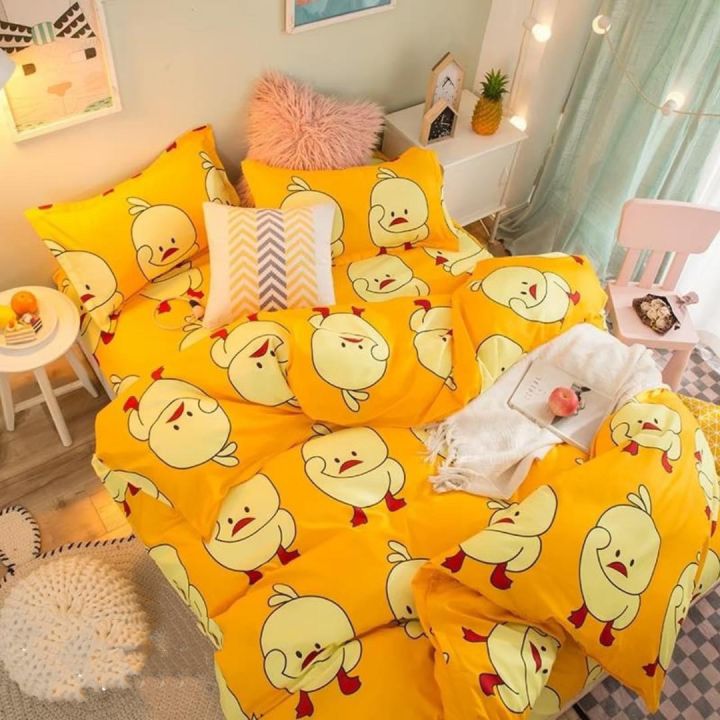 พร้อมส่ง💥ผ้าปูที่นอน||ชุดผ้าปูที่นอน (ลายเป็ด มินิมอล) ขนาด 3|5|6 🛌 ฟุต ...