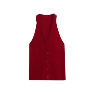 YUEZHONGWEI | Red Knitted Strap Vest Womens Summer Outdoor Unique Beautiful Early Summer Dopamine Slim Fit Sleeveless Top