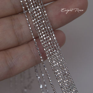 Enight Rose Italy Surface Cutting Beads Laser Bead 925 Sterling Silver Necklace Female Flash Bead Necklace Male Clavicle Chain Choker