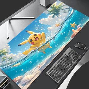 Bandai | Mouse Pad Gaming Accessories Gamer Alfombrilla Pokemon Pikachu Computer Desk Mat Laptop Varmilo Keyboard Pads Mousepad for LOL