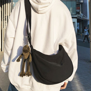 Parka Crossbody Bag for Men Trendy Japanese Style Simple Large Capacity Student Trendy Shoulder Bag Casual Backpack for Women Dumpling Bag