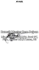 Rumah Master Rem Depan Assy Mio Lama M3 J Sporty Soul Smile Soul GT Fino Jupiter MX Z Vega R New ZR Xeon Chrome Silver Minyak Disk Atas Dengan Hendel Handel Handle Hendle Kanan