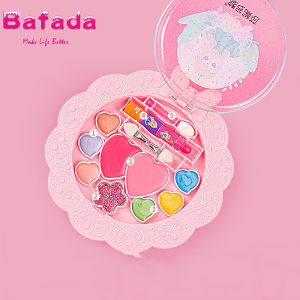 Bafada 20pcs/set Flower Shape Kids For Makeup Kit Toys Princess Cosmetics Playset Colorful Eye Shadow Lipstick Toy Box Sets Security Harmless For Girls Birthday Gift