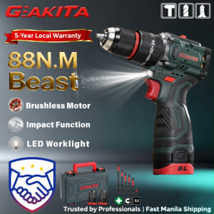 GEAKITA Cordless Drill |Brushless Impact 60NMTorque|Drill Set 10mm Chuck For DIY Furniture DK02