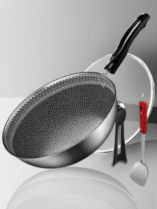 WEIZHIXIANG | 316 Stainless Steel Non-stick Frying Pan with Honeycomb Structure Household Cookware for Induction & Gas Stove