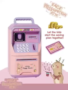 กระปุกออมสิน ATM ปลดล็อคด้วยการจดจำใบหน้าและลายนิ้วมือ กระปุกสำหรับเด็ก ของขวัญวันเกิดสำหรับเด็กชายและเด็กหญิง