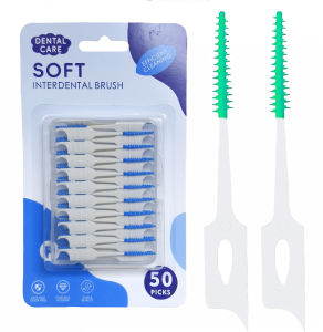 50~100PCS Silicone Interdental Brush Disposable Dental Floss Picks Cleaning Between Teeth Soft Hilo Dental Brace Brush Toothpick
