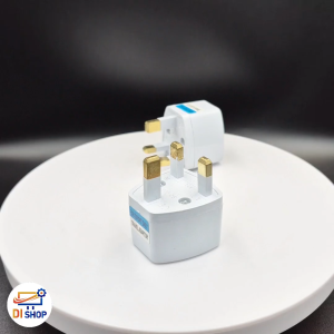 Universal US AU EU to UK AC Power Plug Travel Wall Converter Cord Adapter (สีขาว)