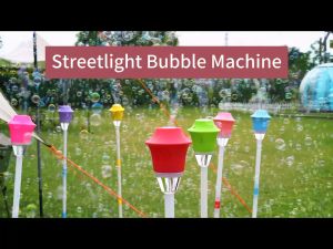Bubble Machine with Light Vertical Bubble Maker for Birthday Outdoor Wedding Christmas Party Interactive Rechargeable