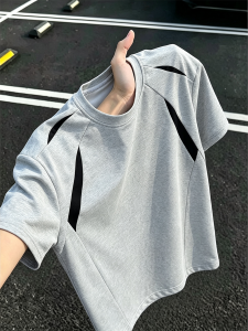 ZHUOCAN | American Deconstructed Colorblock Summer Design Cleanfit Short Sleeve T Shirt