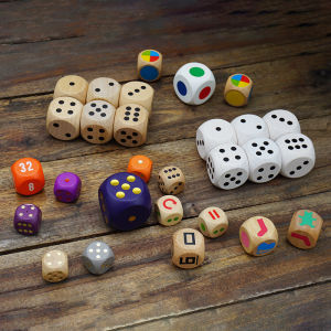 Colorful Numbered Wooden Dice