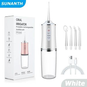 New Smart Electric Oral Irrigator w/4 Jet Tips & 3 Modes Cordless USB Rechargeable Portable for Deep Cleaning Plaque Removal