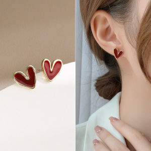 ❤️Red Earrings Super Small Earrings Simple Love Heart earings for women earrings Women Stud Earrings Female earrings hypoallergenic Girl Student earrings korean style set earrings gold pawnable 18k earings for wedding Earrings beach loop earings for women