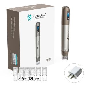 Hydra Pen H3 Wireless Derma Pen Microneedling Beauty Pen Skin Care with 6Pcs 12Pins Needle length 0.2mm Adjustable Cartridges